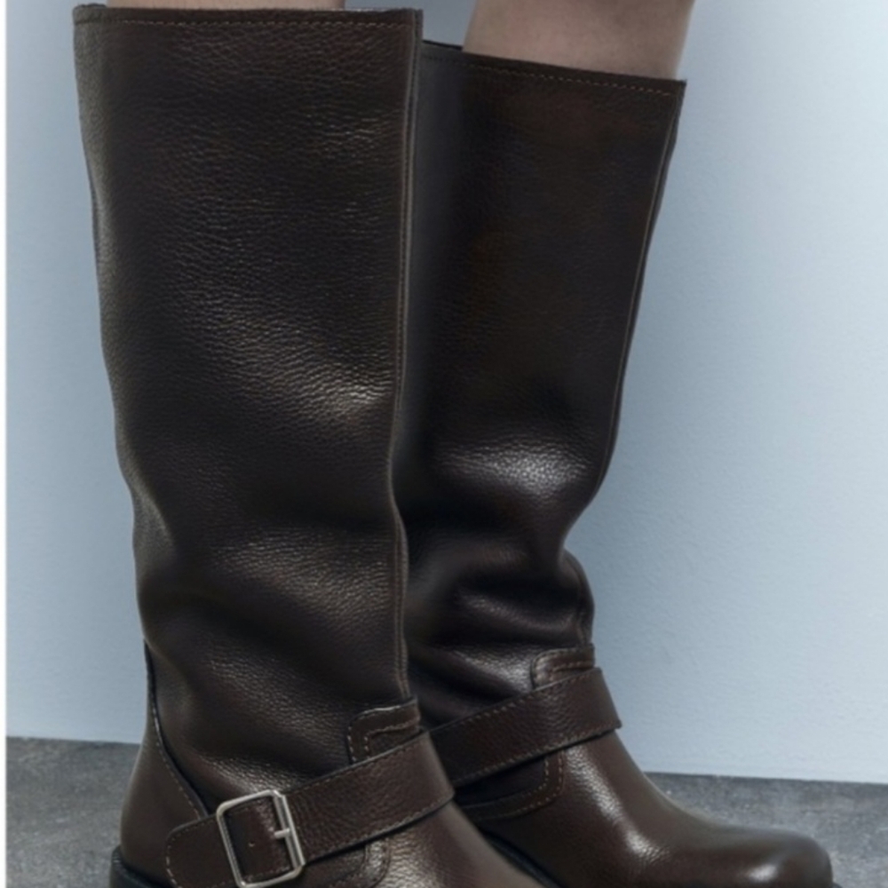 Zara Brown Riding boots - Picture 3 of 9